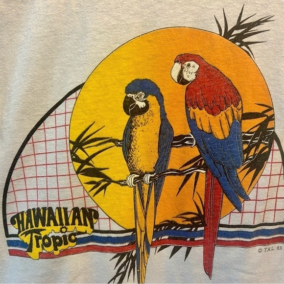 💦”Vintage Hawaiian Tropic 1983 Myrtle Beach Sky Blue Sleeveless Tank” Size S💧 - Picture 8 of 10